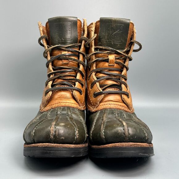 Frye Veronica Women's 6.5 Brown Leather Shearling Duck Boots Lace-Up Mid-Calf - Picture 5 of 12